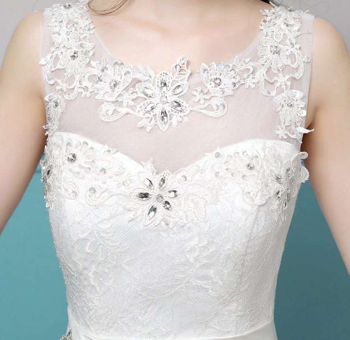 WEDDING DRESSES/WEDDING DRESS/WHITE WEDDING DRESS/SLEEVELESS WEDDING DRESS