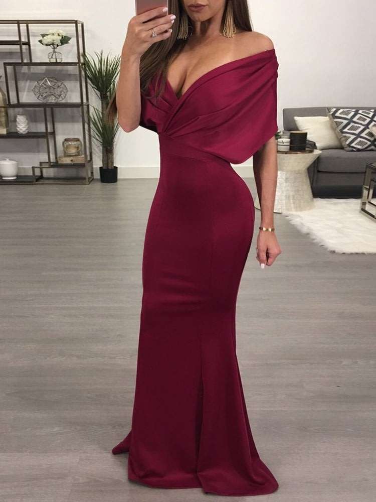 EVENING DRESS/EVENING DRESSES/RED EVENING DRESS/FISHTAIL EVENING DRESS/FORMAL EVENING DRESS