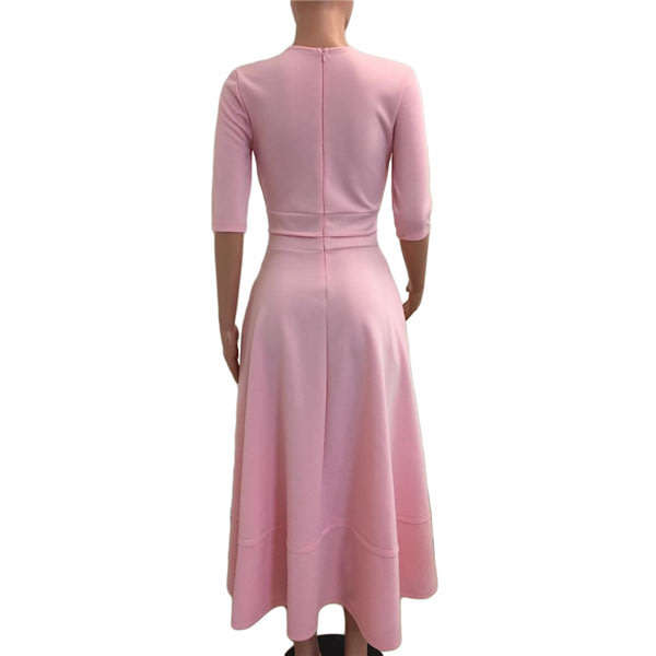 Pink Formal Cocktail Midi Dress