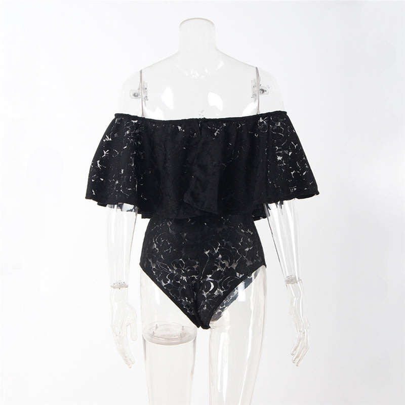 Black Off Shoulder Bodysuits