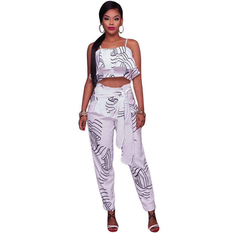 JUMPSUITS/JUMPSUIT/SUMMER JUMPSUIT/WHITE JUMPSUIT/FLOUNCE JUMPSUIT/CASUAL JUMPSUIT/PRINTED JUMPSUIT