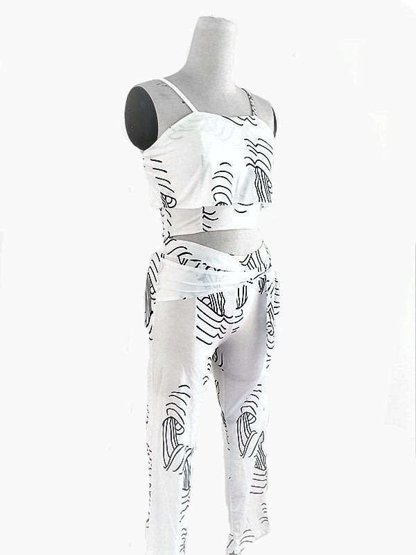 JUMPSUITS/JUMPSUIT/SUMMER JUMPSUIT/WHITE JUMPSUIT/FLOUNCE JUMPSUIT/CASUAL JUMPSUIT/PRINTED JUMPSUIT