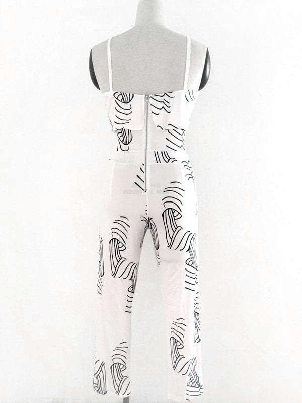 JUMPSUITS/JUMPSUIT/SUMMER JUMPSUIT/WHITE JUMPSUIT/FLOUNCE JUMPSUIT/CASUAL JUMPSUIT/PRINTED JUMPSUIT