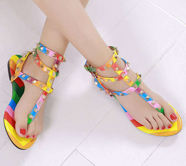 Multicolored Flat Sandal Boho Sandal Shoes