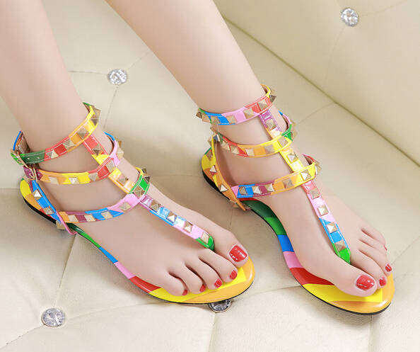 Multicolored Flat Sandal Boho Sandal Shoes