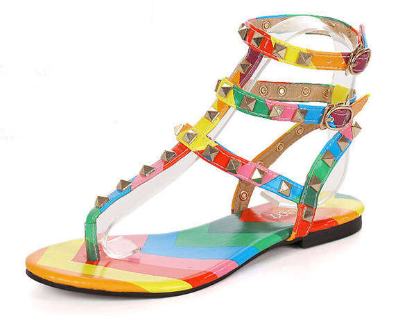 Multicolored Flat Sandal Boho Sandal Shoes