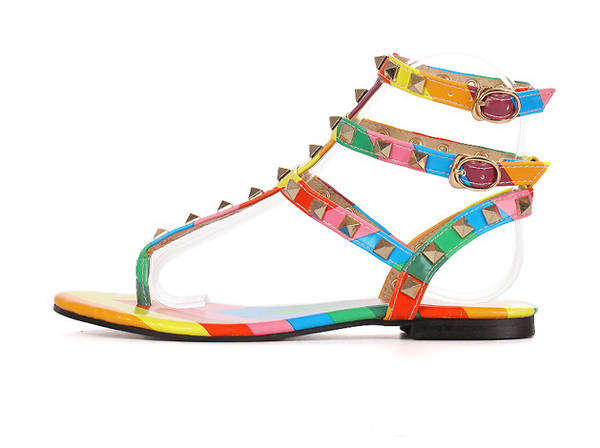 Multicolored Flat Sandal Boho Sandal Shoes