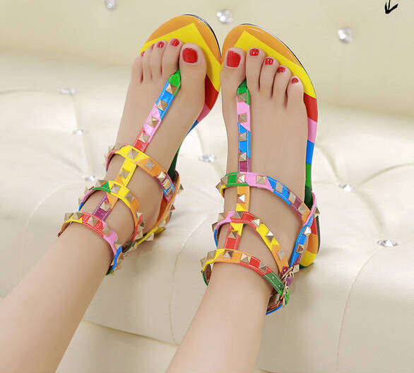 Multicolored Flat Sandal Boho Sandal Shoes