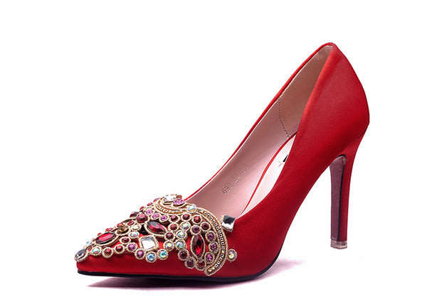BRIDAL SHOES/BRIDAL PUMP SHOES/RED BRIDAL SHOES/BEADED BRIDAL SHOES/BRIDAL WEDDING SHOES