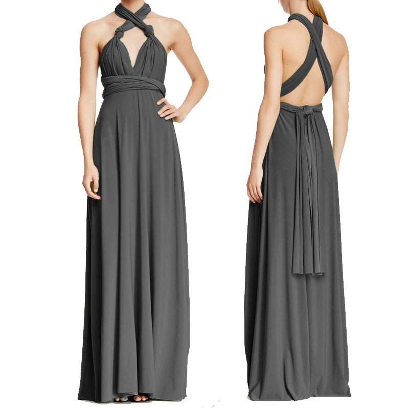 INFINITY DRESS/INFINITY DRESSES/GREY INFINITY DRESS/BRIDESMAID DRESS/INFINITY EVENING DRESS