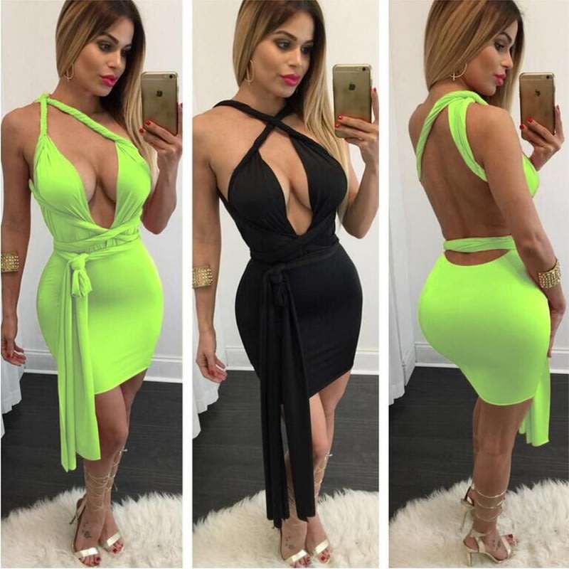 Black mini infinity party dresses