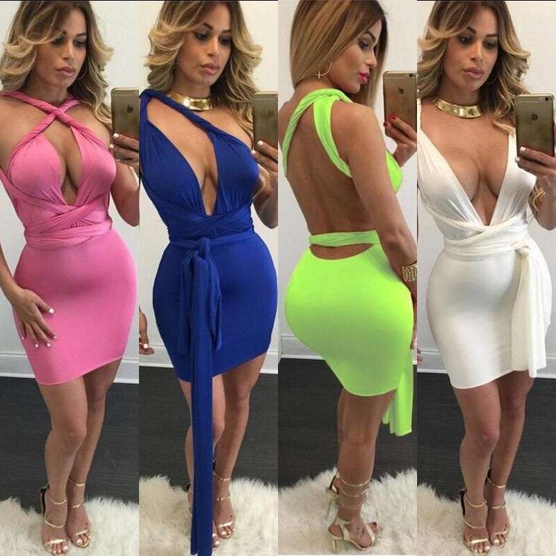 Black mini infinity party dresses