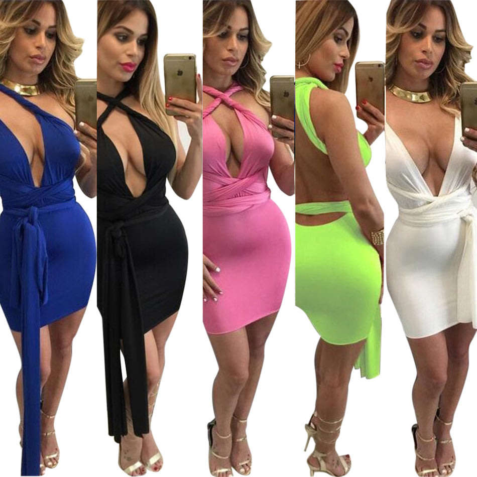 Black mini infinity party dresses