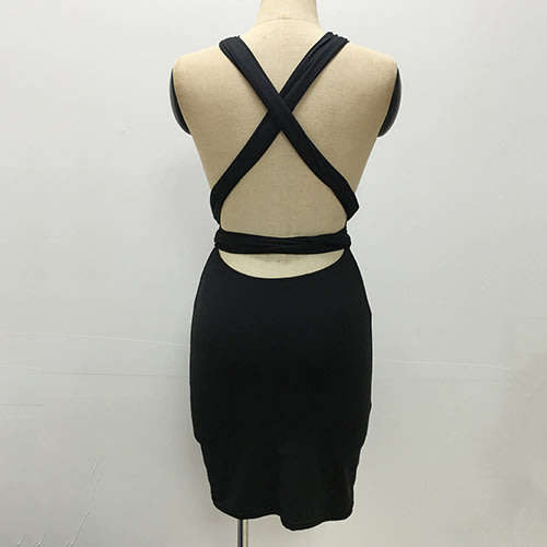 Black mini infinity party dresses