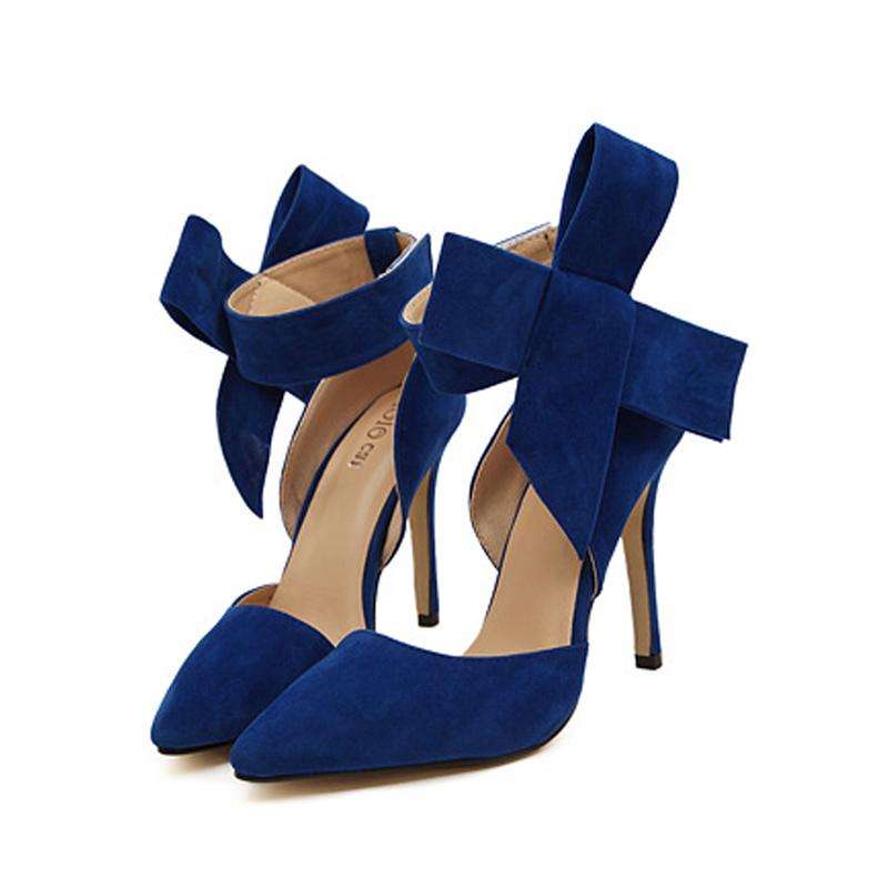SHOES/WOMENS SHOES/BLUE SHOES/SUEDE SHOES/PUMP SHOES/STILETTO SHOES/BOW SHOES