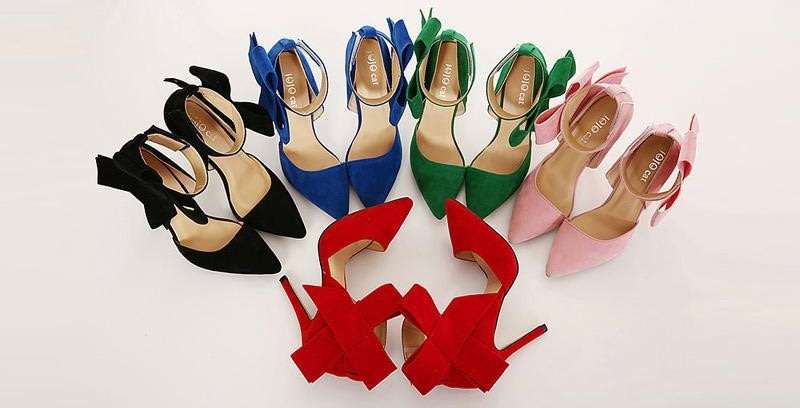 SHOES/WOMENS SHOES/BLUE SHOES/SUEDE SHOES/PUMP SHOES/STILETTO SHOES/BOW SHOES