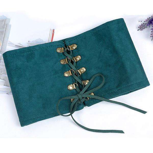 Green Zipper Corset Waistband Belt