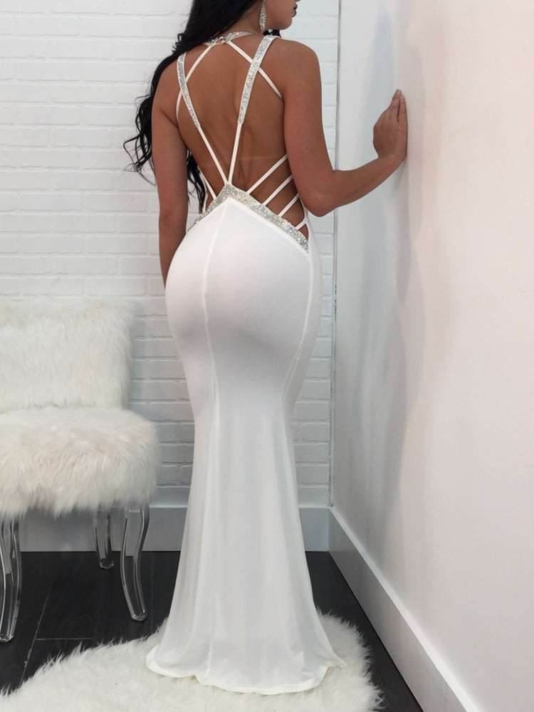 EVENING DRESS DRESSES/EVENING DRESS/SEXY EVENING DRESS/WHITE EVENING DRESS/MAXI EVENING DRESS