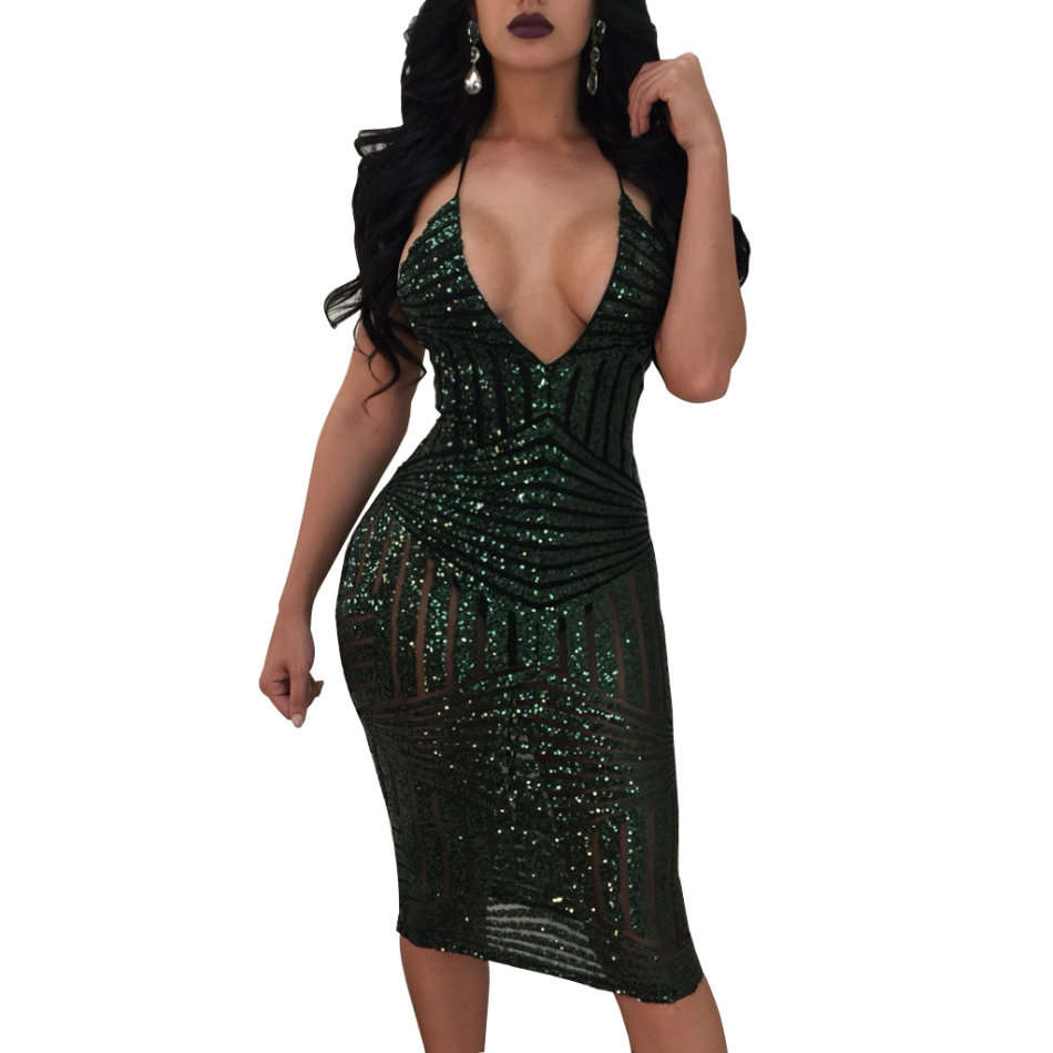 DRESSES/DRESS/SEQUIN DRESS/PARTY DRESS/GREEN DRESS/BODYCON DRESS/LACE UP BACK DRESS