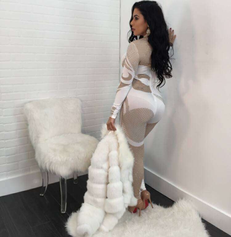 JUMPSUITS/JUMPSUIT/WHITE BEIGE JUMPSUIT/BODYCON JUMPSUIT/PARTY JUMPSUIT/SLEEVED JUMPSUIT