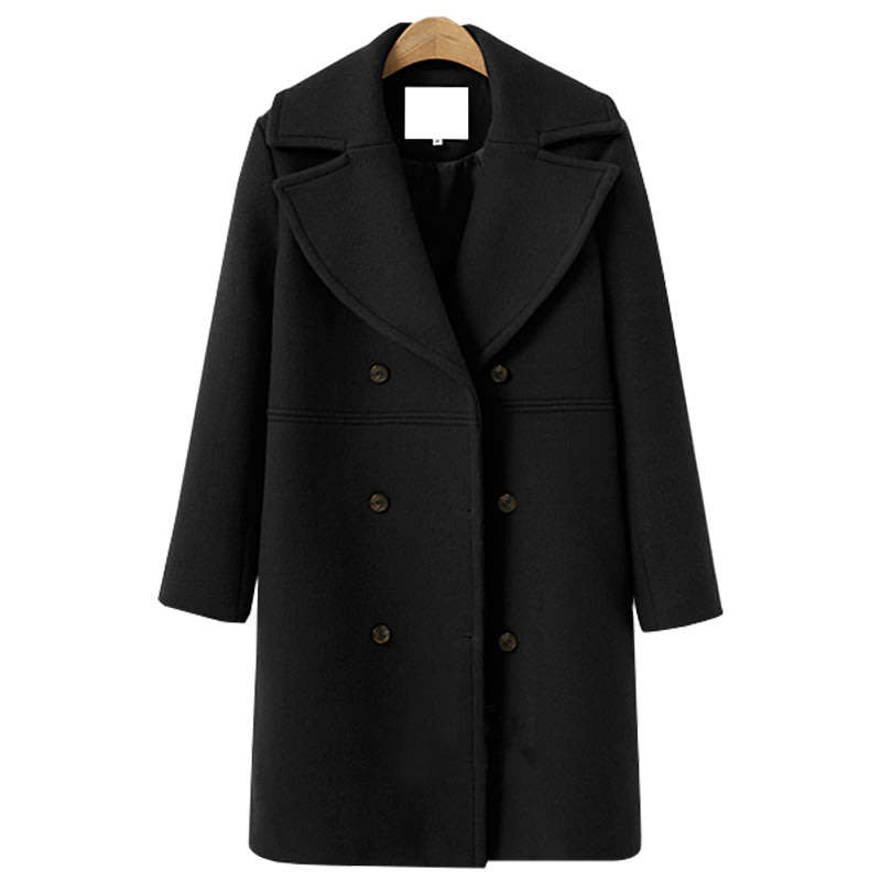 COAT/COATS/WOMENS COATS/BLACK COAT/DOUBLE BREASTED COAT/LONG COAT/WOOLEN COAT/WINTER COAT/DRESS COAT