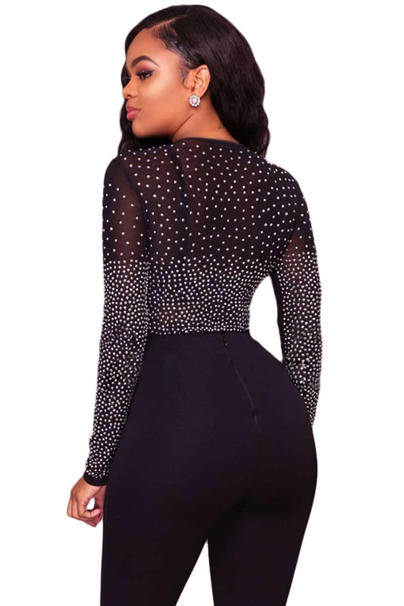 BODYSUITS/BODYSUIT/LONG SLEEVE BODYSUIT/BLACK BODYSUIT/SHEER BODYSUIT/SEXY BODYSUIT/STUDDED BODYSUIT