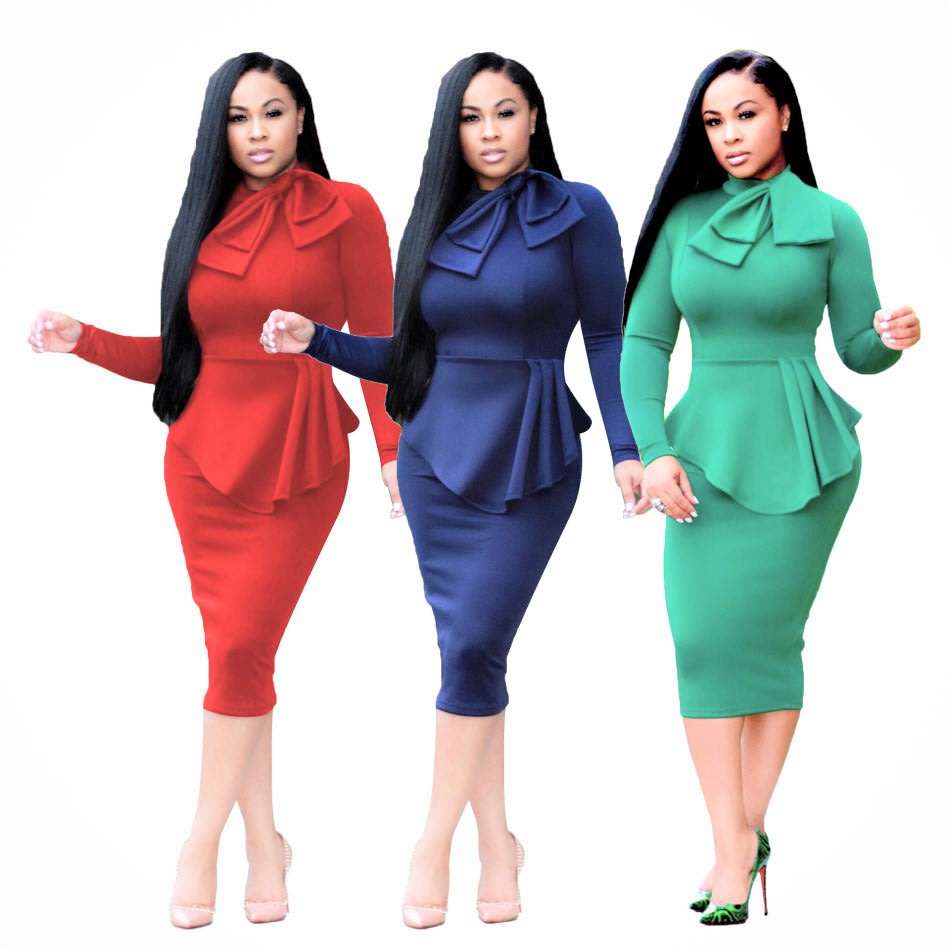 Mint Green Formal Sleeved Midi Office Dress - Local Stock - Size XL