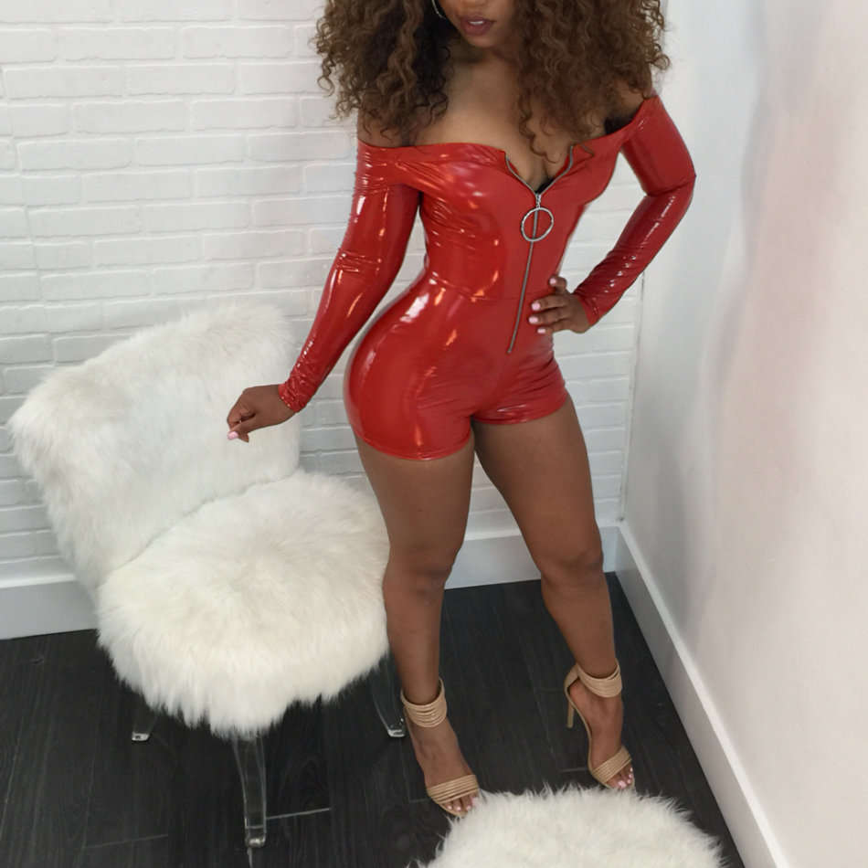 JUMPSUITS/SHORT JUMPSUIT/JUMPSUIT ROMPER/RED ROMPER/LEATHER ROMPER/PARTY ROMPER PLAYSUIT