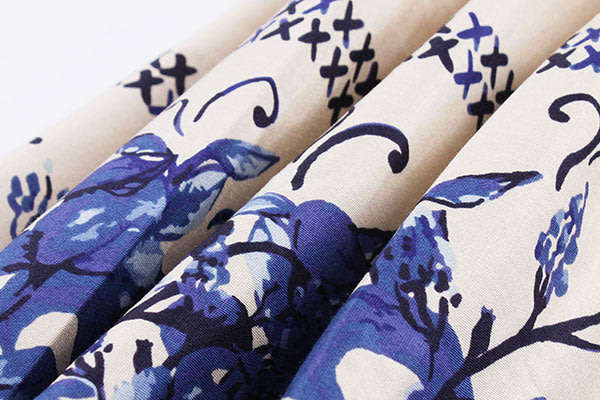 Vintage Pleated Blue Belted Floral A-Line Dresses