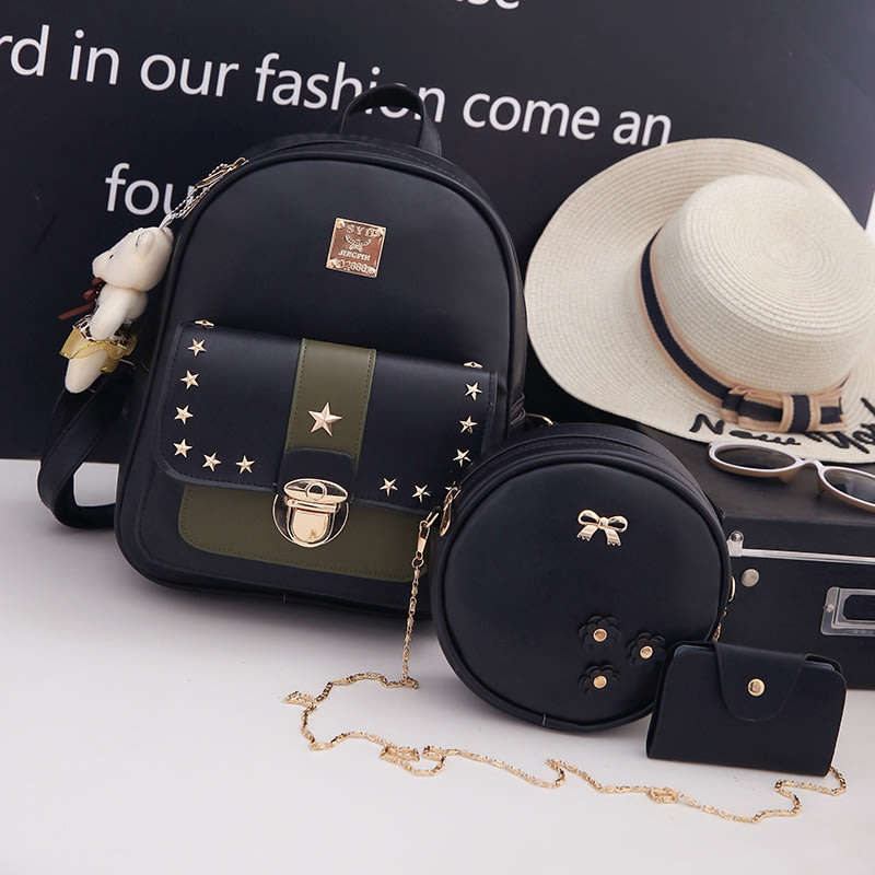 Womens Three Piece Green Backpack Sets