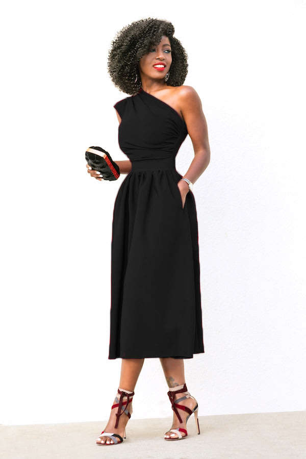 DRESSES/DRESS/DRESS/A-LINE DRESS/ONE SHOULDER DRESS/BLACK DRESSES/FORMAL DRESSES/MIDI DRESS/DRESSES