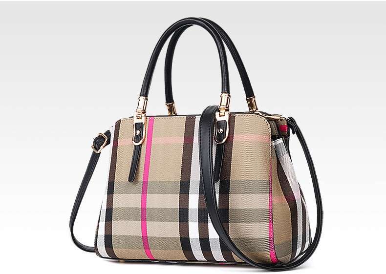 Plaid ladies shoulder handbags
