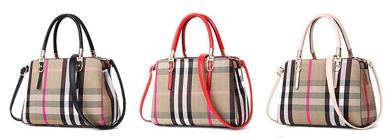 Plaid ladies shoulder handbags