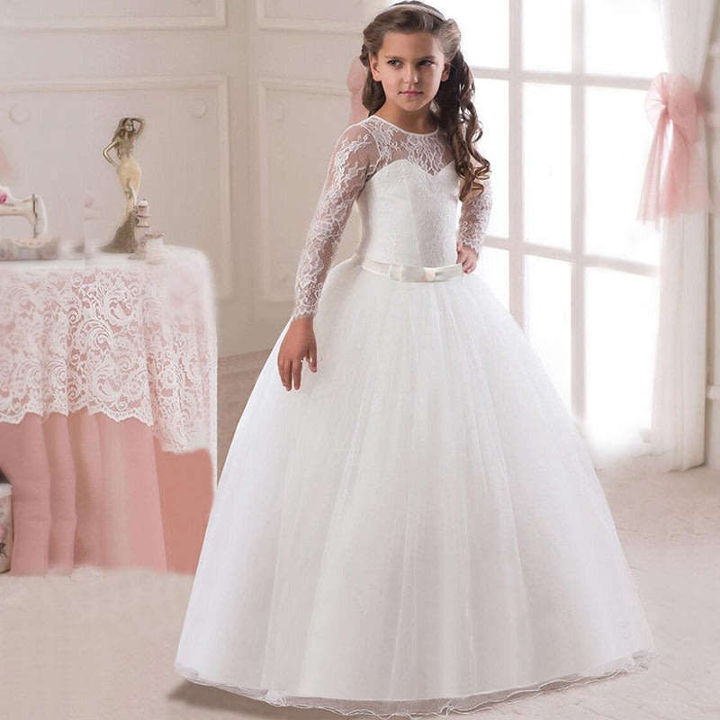 Girls dress flower girls party white princess dresses