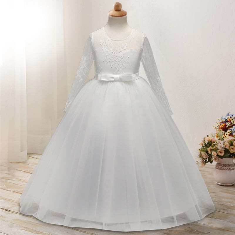 Girls dress flower girls party white princess dresses