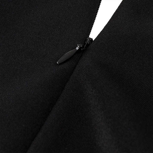 DRESSES/DRESS/PENCIL DRESS/BLACK DRESS/FORMAL DRESS/OFFICE DRESS/CONTRAST DRESS/APPLIQUE DRESS/DRESS