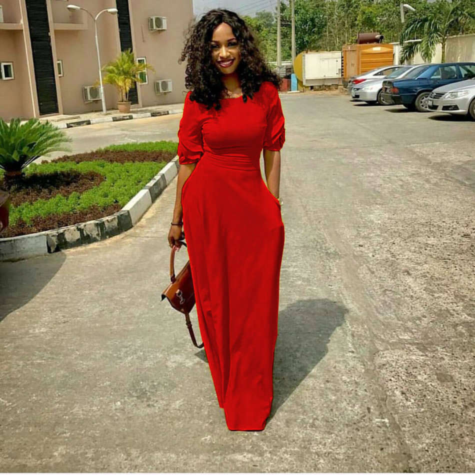 DRESS/DRESSES/RED DRESSES/MAXI DRESSES/MAXI DRESS/SHORT SLEEVE DRESS/CASUAL DRESS/DRESS/DRESSES