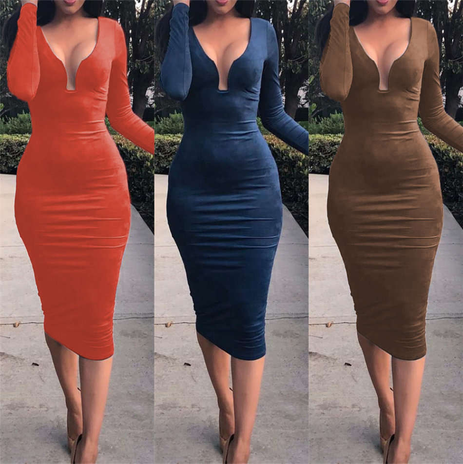 DRESS/DRESSES/BLUE DRESSES/MIDI DRESSES/MIDI DRESS/LONG SLEEVE DRESS/CASUAL DRESS/DRESS/DRESSES
