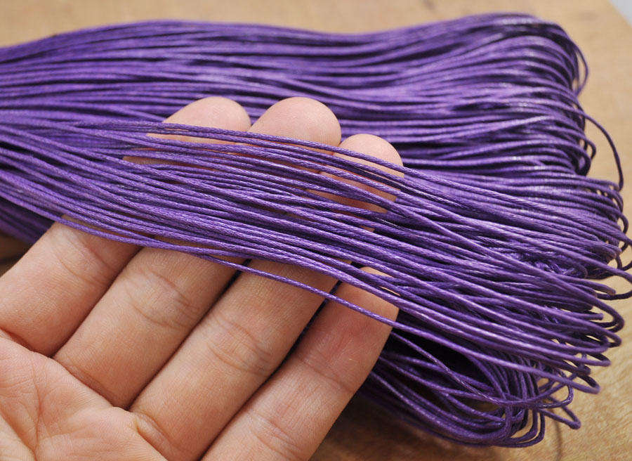 Waxed Kumihimo Craft/Beading Cord Purple 1.5mm