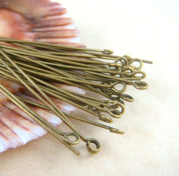 FINDINGS/EYEPINS/EYE PINS/EYE PINS BRASS/EYE PINS BRONZE/EYE PINS 5CM/LONG EYE PINS/BEADING EYE PINS