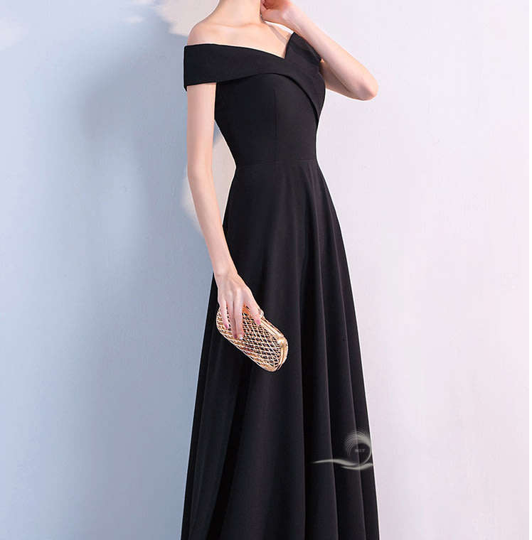 Black off shoulder womens evening dresses