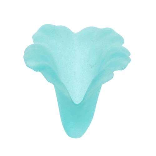 Acrylic Frosted Aqua Blue Calla Lilly Flower Beads 10mm
