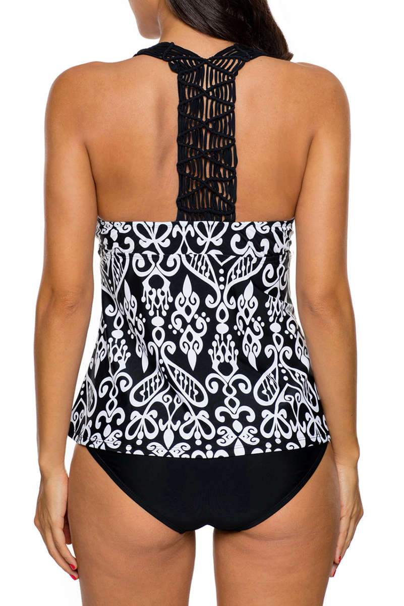 TANKINI/BLACK TANKINI/PRINTED TANKINI/TWO PIECE TANKINI/HALTER TANKINI/TANKINI SWIMSUIT/SWIMWEAR