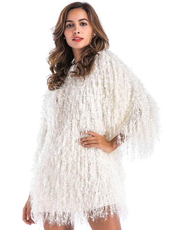 KNITWEAR/KNITTED SWEATERS/PULLOVER SWEATERS/CHUNKY SWEATER/FLUFFY SWEATERS/BEIGE SWEATERS