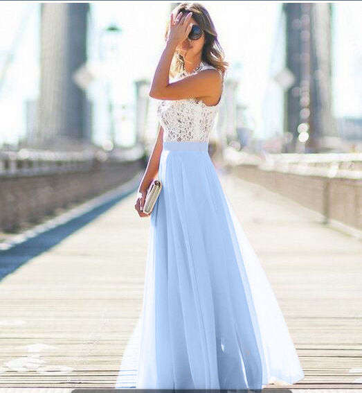 DRESSES/DRESS/BLUE DRESS/LACE DRESS/CHIFFON DRESS/MAXI DRESS/ELEGANT DRESS/MAXI CHIFFON DRESSES