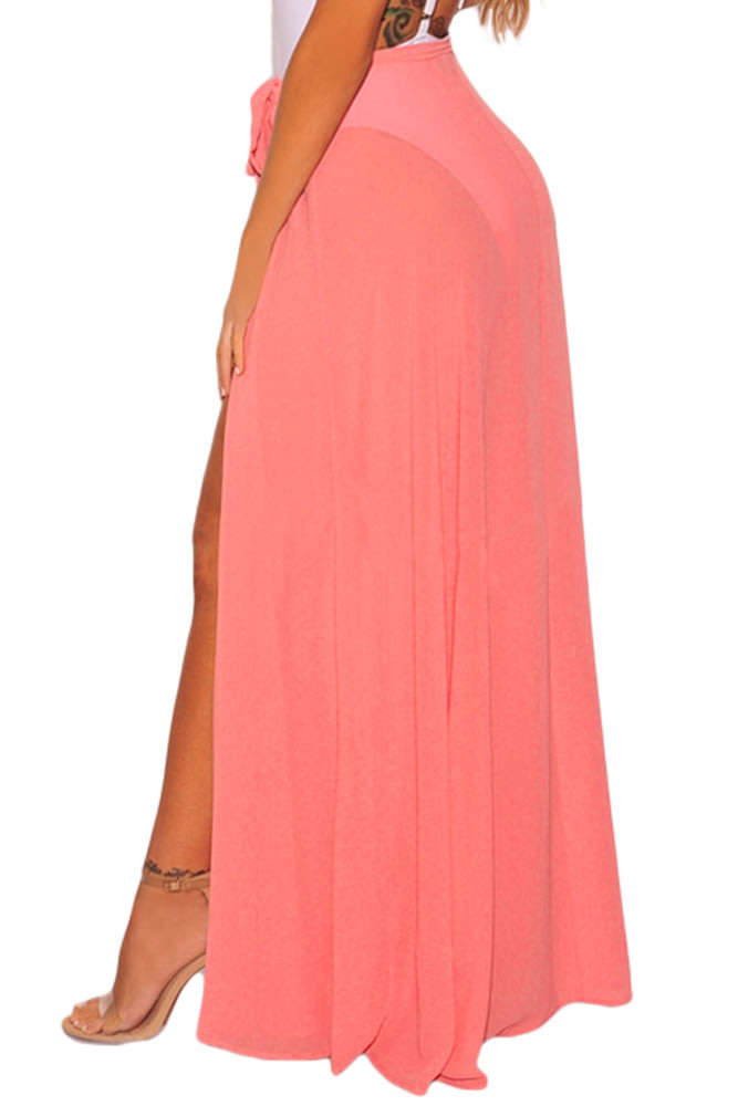 Women's Coral Wrap Beach Sheer Cover-Up Skirt
