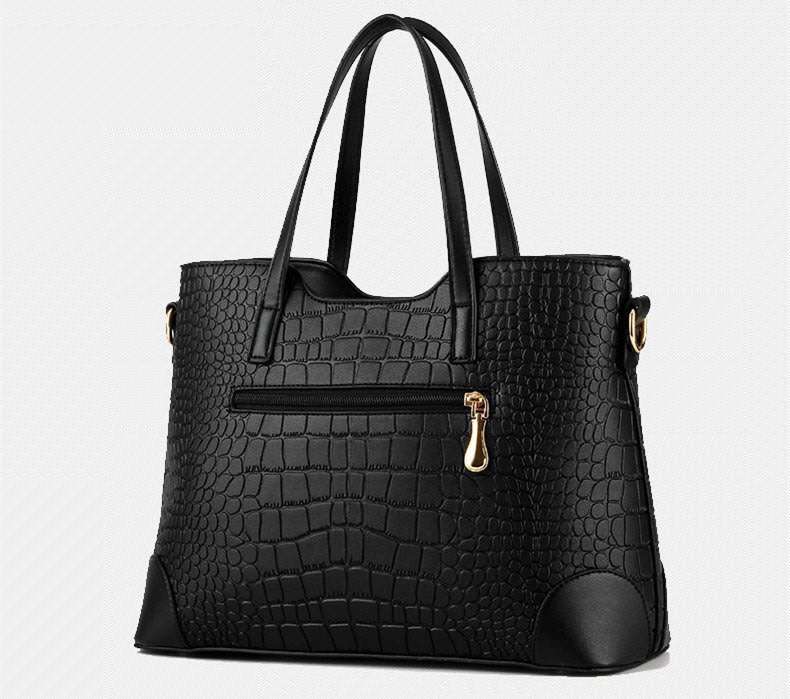 Crocodile Pattern 2 Piece Tote And Clutch Handbag Sets