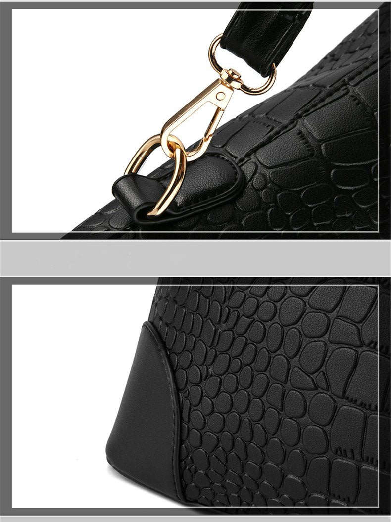 Crocodile Pattern 2 Piece Tote And Clutch Handbag Sets