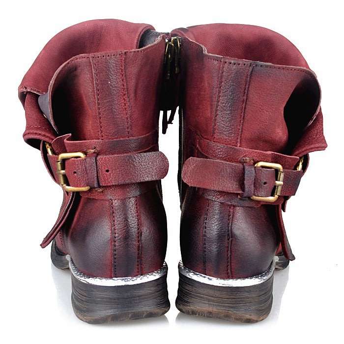 Women's Buckle Round Toe Western Cowboy Riding Combat Retro Vintage Ankle Boots - SA Size 2-10
