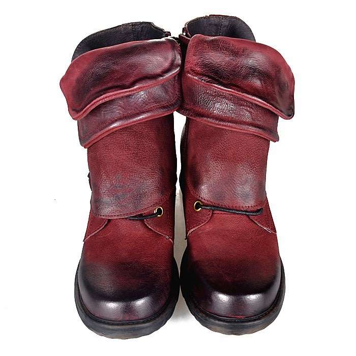 Women's Buckle Round Toe Western Cowboy Riding Combat Retro Vintage Ankle Boots - SA Size 2-10